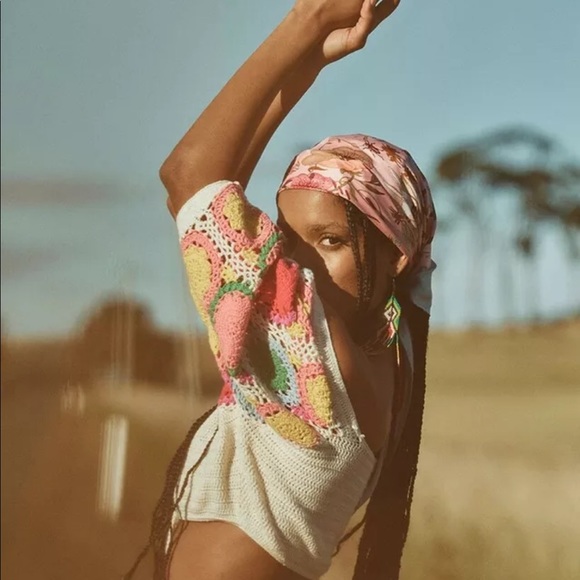 ๐HP Spell & The Gypsy x Free People Let The Sunshine In L Ivory Crochet Sweater - Picture 5 of 16